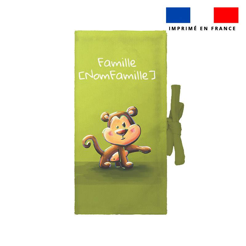 Kit protège livret de famille personnalisé - Bébé singe - Création Stillistic