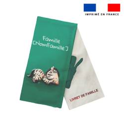 Kit protège livret de famille personnalisé - Bébé zèbre- Création Stillistic