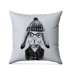 Coupon 45x45 cm motif lièvre hipster