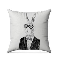 Coupon 45x45 cm motif lapin hipster