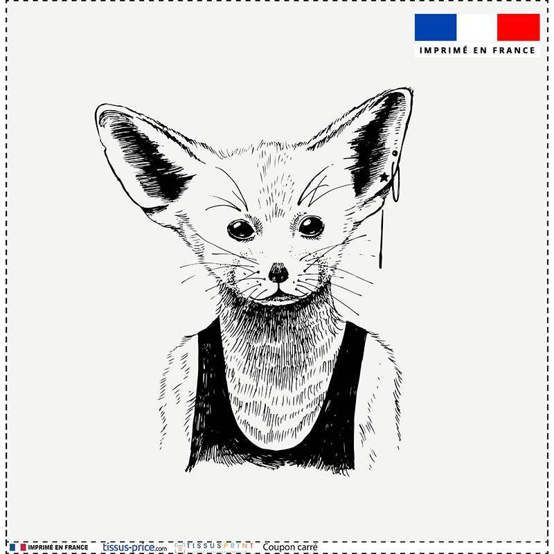 Coupon 45x45 cm motif fennec hipster