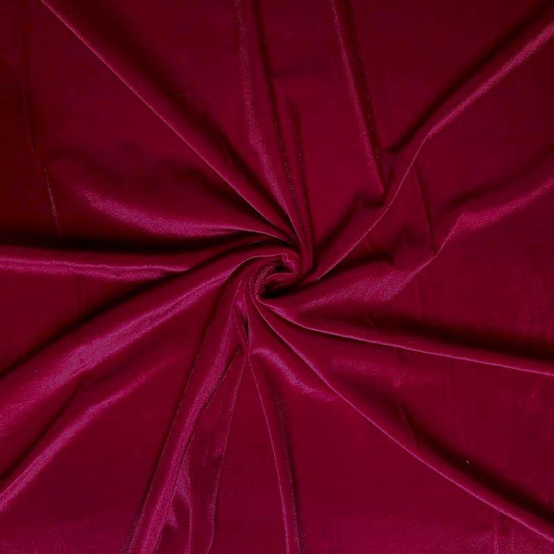 Velours stretch brillant rouge foncé