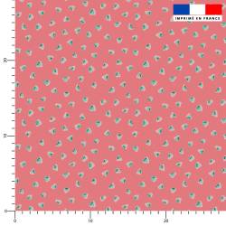 coupon - Coupon 50cm - Mini pastèque - Fond corail - Création Lucie OBATON - Burlington 170 gr/m² - 146 cm