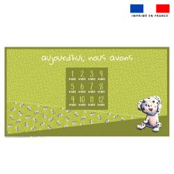 Coupon 135x74 cm pour couverture mensuelle jumeaux motif bébé dalmatien - Création Stillistic