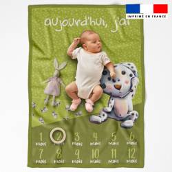 Coupon pour couverture mensuelle bébé motif bébé dalmatien - Création Stillistic