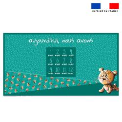 Coupon 135x74 cm pour couverture mensuelle jumeaux motif bébé guépard - Création Stillistic