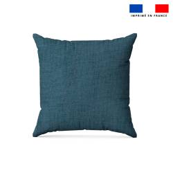 Tissu imperméable aspect lin bleu jean