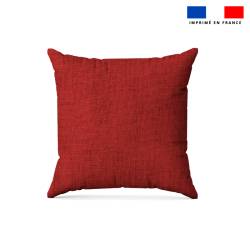 Tissu imperméable motif chiné aspect lin rouge orangé