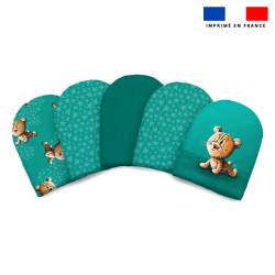 Kit mini-gants nettoyants motif bébé guépard - Création Stillistic