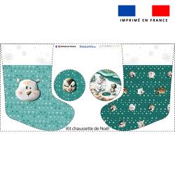 Kit chaussette de noel animaux du froid ours + Fausse fourrure - Création Stillistic