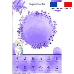 Coupon pour couverture mensuelle bébé motif chat aquarelle