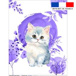 Coupon couverture imprimé chat aquarelle