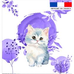 Coupon couverture imprimé chat aquarelle