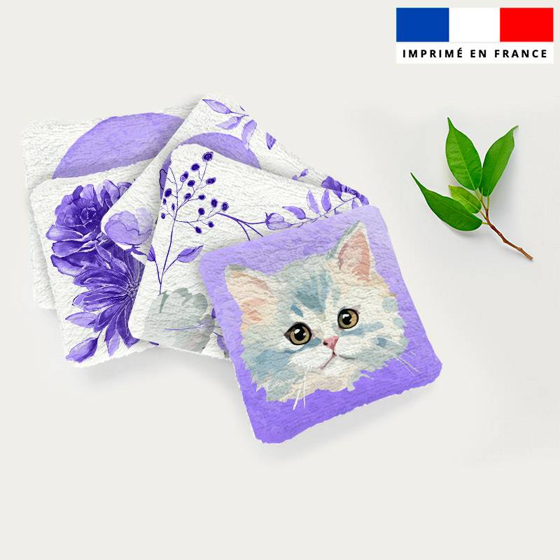 Coupon lingettes lavables motif chat aquarelle