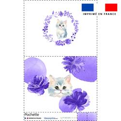 Kit pochette motif chat aquarelle