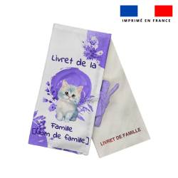 Kit protège livret de famille personnalisé - Chat aquarelle