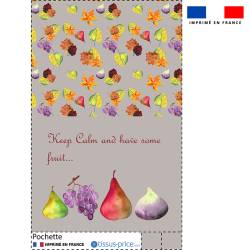 Kit pochette motif fruits et feuilles - Création Cat&Colours