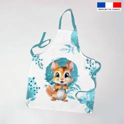 Patron imprimé pour tablier enfant motif écureuil aquarelle