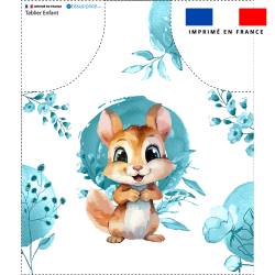 Patron imprimé pour tablier enfant motif écureuil aquarelle