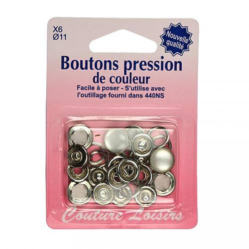Recharge boutons pression couleur perle X6