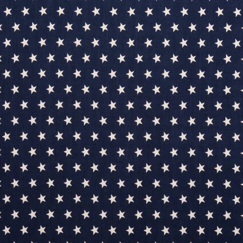 Coton bleu marine imprimé étoiles