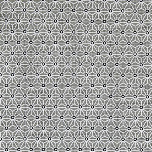 Coton gris petit motif asanoha