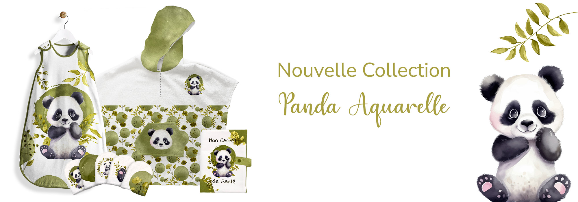 collection panda aquarelle